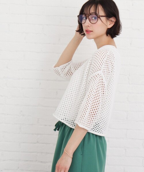 Cutie Blonde（キューティーブロンド）の「◆【S-L/2点セット】メッシュニット+タンクトップセット（その他トップス・レディース・ライトブルー/ブラック/オフホワイト・01/02/03）」の17枚目の写真