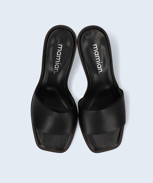 MAMIAN（マミアン）の「ワイドバンド クリアヒールミュール (5.5cmヒール)（サンダル・レディース・ベージュ/ブラック/グレイッシュベージュ/ライトオリーブ・L/LL/M/S）」の15枚目の写真