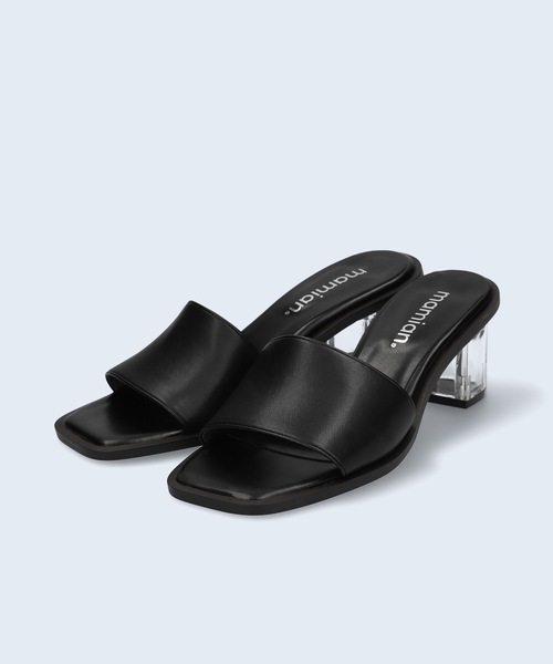 MAMIAN（マミアン）の「ワイドバンド クリアヒールミュール (5.5cmヒール)（サンダル・レディース・ベージュ/ブラック/グレイッシュベージュ/ライトオリーブ・L/LL/M/S）」の18枚目の写真