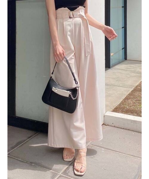 dazzlin（ダズリン）の「ハイウエストタックワイドパンツⅡ（その他パンツ・レディース・ブラック/ピンク/ベージュ・SMALL/MEDIUM）」の2枚目の写真