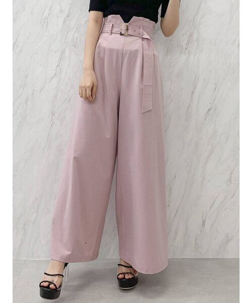 dazzlin（ダズリン）の「ハイウエストタックワイドパンツⅡ（その他パンツ・レディース・ブラック/ピンク/ベージュ・SMALL/MEDIUM）」の7枚目の写真