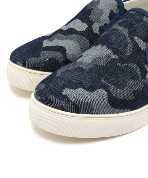 VENCEEXCHANGE（ヴァンスエクスチェンジ）の「デニム迷彩スリッポン               （スリッポン・メンズ・ネイビー・MEDIUM/LARGE）」の5枚目の写真