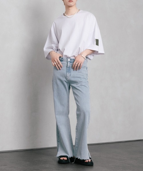 Adoon plain(アドーンプレーン)の「【Adoon plain】サイドモチーフビックシルエットTシャツ(Tシャツ/カットソー・メンズ・A/B/C/D・MEDIUM/LARGE)」の3枚目の写真