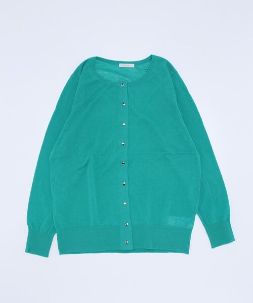 Te chichi（テチチ）の「ハイツイストコットンクルーネックカーディガン（カーディガン/ボレロ・レディース・パープル/オフホワイト/グリーン/チャコール・ﾌﾘ-）」の7枚目の写真