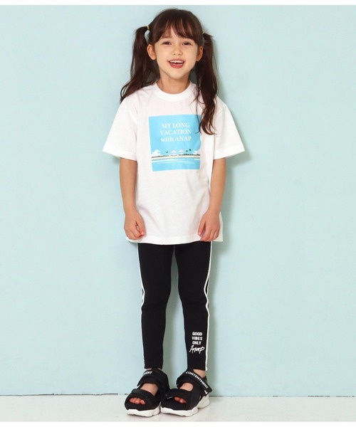 ANAP kids(アナップキッズ)の「バケーションフォトビッグTシャツ(Tシャツ/カットソー・キッズ・ブラック/ベージュ/ホワイト・130cm/120cm/110cm)」の10枚目の写真