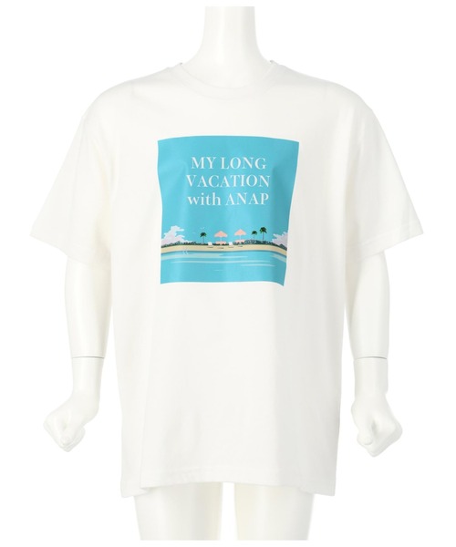ANAP kids(アナップキッズ)の「バケーションフォトビッグTシャツ(Tシャツ/カットソー・キッズ・ブラック/ベージュ/ホワイト・130cm/120cm/110cm)」の9枚目の写真