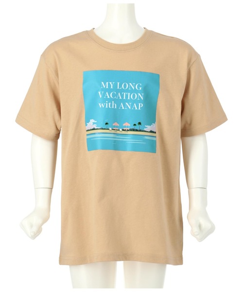 ANAP kids(アナップキッズ)の「バケーションフォトビッグTシャツ(Tシャツ/カットソー・キッズ・ブラック/ベージュ/ホワイト・130cm/120cm/110cm)」の18枚目の写真
