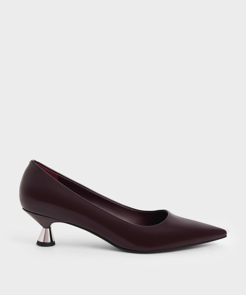 CHARLES & KEITH(チャールズ & キース)の「スプールヒール パンプス / Spool Heel Pumps(パンプス・レディース・オフホワイト/ブラック/マルーン/イエロー・25.5cm/23.5cm/24.5cm/22.5cm/25cm/23cm)」の4枚目の写真