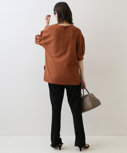 SLOBE IENA(スローブイエナ)の「ピケサーマルS/Sトップス(Tシャツ/カットソー・レディース・ホワイト/スカイブルー/ブラウン・FREE)」の19枚目の写真