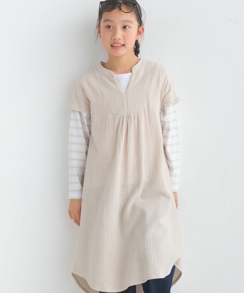 キッズダブルガーゼフレンチスリーブワンピース（ワンピース