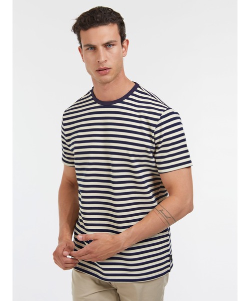 Guess（ゲス）の「Finn Pique Striped Tee Tシャツ（Tシャツ/カットソー・メンズ・ネイビー・SMALL/MEDIUM/LARGE/X-LARGE）」の2枚目の写真