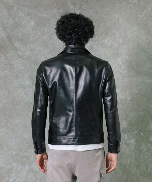 MICHEL KLEIN HOMME (ミッシェルクランオム)の「レザーブルゾン(ライダースジャケット・メンズ・ブラック・X-LARGE/LARGE/MEDIUM)」の7枚目の写真