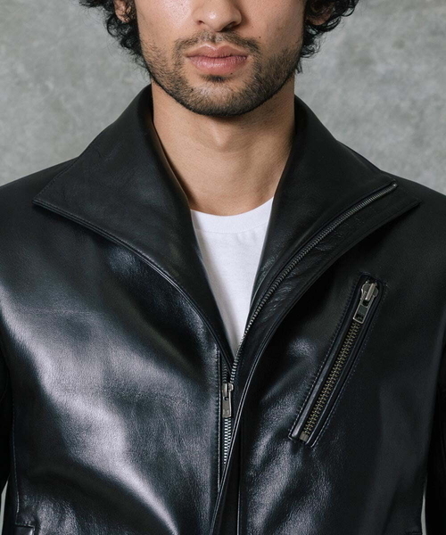 MICHEL KLEIN HOMME (ミッシェルクランオム)の「レザーブルゾン(ライダースジャケット・メンズ・ブラック・X-LARGE/LARGE/MEDIUM)」の8枚目の写真
