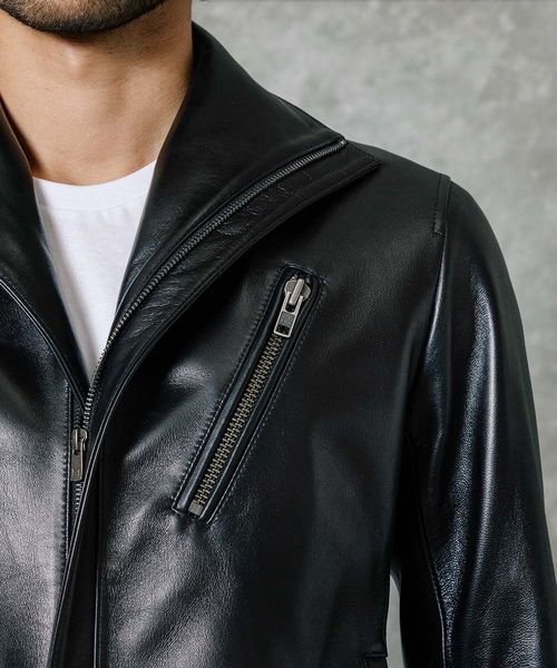 MICHEL KLEIN HOMME (ミッシェルクランオム)の「レザーブルゾン(ライダースジャケット・メンズ・ブラック・X-LARGE/LARGE/MEDIUM)」の11枚目の写真