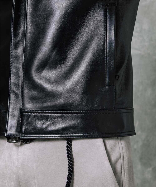 MICHEL KLEIN HOMME (ミッシェルクランオム)の「レザーブルゾン(ライダースジャケット・メンズ・ブラック・X-LARGE/LARGE/MEDIUM)」の16枚目の写真