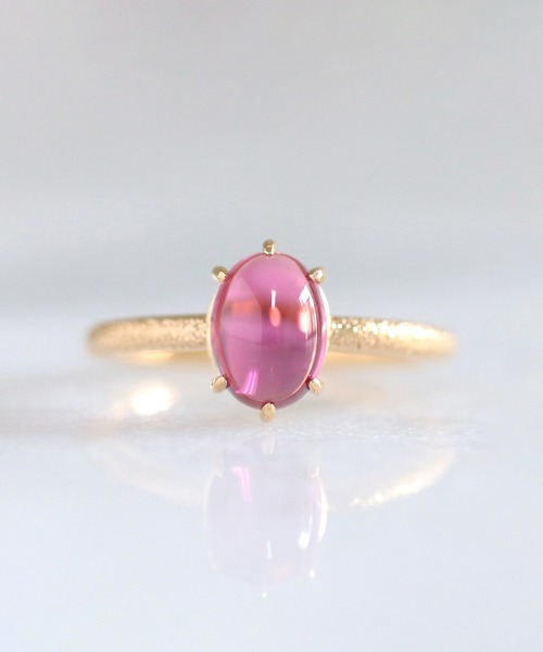 a cote(アコテ)の「【WEB限定】a Cote◆silver925 ピンクトルマリン オーバル ゴールド マットリング (ニッケルフリー)(リング・レディース・ピンク・#11)」の1枚目の写真