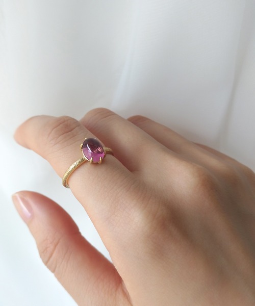 a cote(アコテ)の「【WEB限定】a Cote◆silver925 ピンクトルマリン オーバル ゴールド マットリング (ニッケルフリー)(リング・レディース・ピンク・#11)」の4枚目の写真
