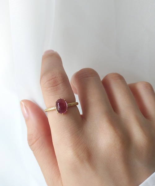 a cote(アコテ)の「【WEB限定】a Cote◆silver925 ピンクトルマリン オーバル ゴールド マットリング (ニッケルフリー)(リング・レディース・ピンク・#11)」の3枚目の写真