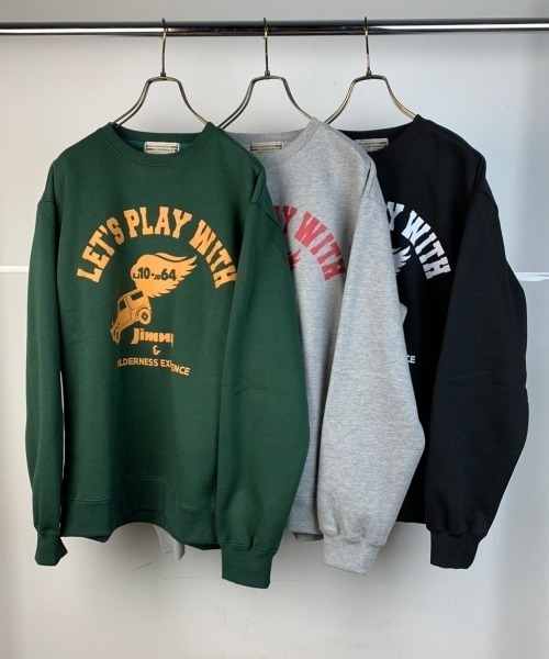 WILDERNESS EXPERIENCE（ウィルダネスエクスペリエンス）の「WILDERNESS EXPERIENCE/ウィルダネス エクスペリエンス　ウィルダネス × ジムニー WD×JIMNY ウイングジムニーカレッジクルーネック　WD22AW-JM02（スウェット・メンズ・ブラック/グレー/グリーン・MEDIUM/LARGE/X-LARGE）」の5枚目の写真