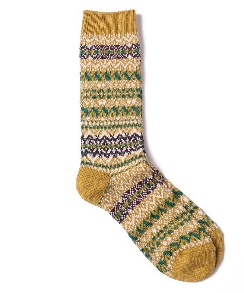 ANONYMOUSISM(アノニマスイズム)の「【ANONYMOUSISM】OLDパターン JQクルー / アノニマスイズム レトロパターン柄 クルーソックス(ソックス/靴下・メンズ・オートミール/オリーブ/マスタード/ネイビー/レッド・25cm~27cm/23cm~25cm)」の5枚目の写真