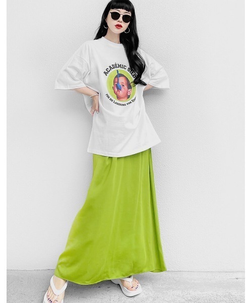 LVEU.(ラブユ.)の「Baby print over T-shirt / ベビープリントオーバーTシャツ(Ai select)(Tシャツ/カットソー・レディース・ホワイト/ブラック・FREE)」の9枚目の写真