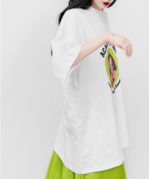 LVEU.(ラブユ.)の「Baby print over T-shirt / ベビープリントオーバーTシャツ(Ai select)(Tシャツ/カットソー・レディース・ホワイト/ブラック・FREE)」の11枚目の写真