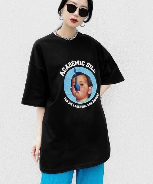 LVEU.(ラブユ.)の「Baby print over T-shirt / ベビープリントオーバーTシャツ(Ai select)(Tシャツ/カットソー・レディース・ホワイト/ブラック・FREE)」の13枚目の写真