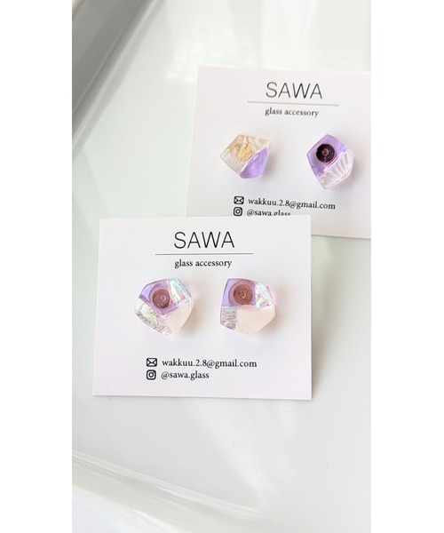 tone(トーン)の「【sawa】多角形ピアス(台形)(MA)(ピアス(両耳用)・レディース・パープル系その他/グレー系その他/ブルー系その他/ラベンダー/ブルー系その他2/ブルー系その他3・FREE)」の14枚目の写真