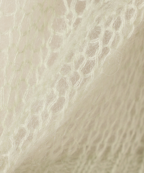 SLOBE citron.（スローブシトロン）の「SLOBE citron.カラーモヘヤ混シアーニット（ニット/セーター・レディース・ホワイト/サックスブルー/ピンク/イエロー/グリーン系その他・FREE）」の6枚目の写真