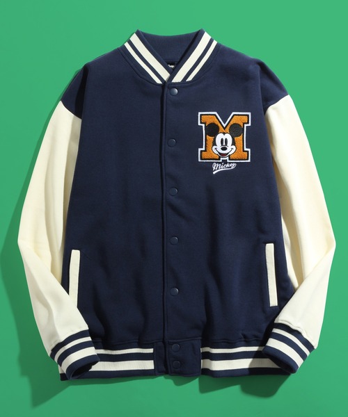 Disney(ディズニー)の「【DISNEY/ディズニー】ミッキー バックデザイン カレッジライクスタジャン/CORPUS TOKYO別注(スタジャン・メンズ・ブラック/グリーン/ブラック系その他/グリーン系その他/ブルー系その他/ネイビー・M/L/LL)」の15枚目の写真
