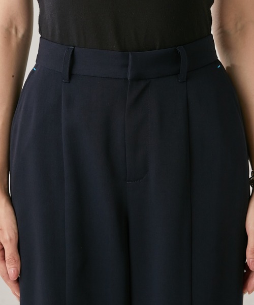 COLLAGE GALLARDAGALANTE（コラージュガリャルダガランテ）の「すっきり華奢見え/落ち感が良い/ダブルジョーゼットワイドパンツ/手洗い可（スラックス・レディース・ホワイト/ネイビー/イエロー・0/1）」の15枚目の写真