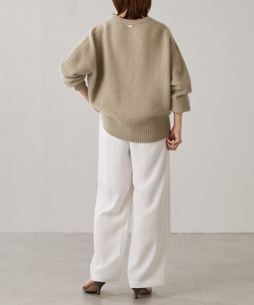 COLLAGE GALLARDAGALANTE（コラージュガリャルダガランテ）の「すっきり華奢見え/落ち感が良い/ダブルジョーゼットワイドパンツ/手洗い可（スラックス・レディース・ホワイト/ネイビー/イエロー・0/1）」の22枚目の写真