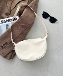moon leather shoulder bag/PUムーンショルダーバッグ