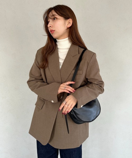 un+frame（アンフレーム）の「moon leather shoulder bag／PUムーンショルダーバッグ（ショルダーバッグ・レディース・ブラウン/キャメル/ホワイト/ブラック・FREE）」の19枚目の写真