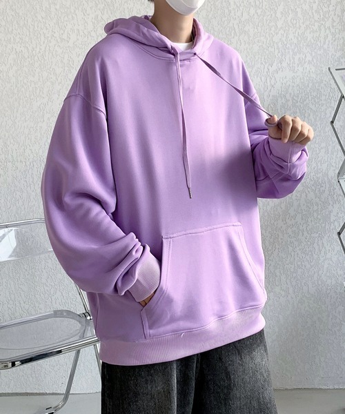 EFFECTION(エフェクション)の「【FVLMEN】basic sweat pullover hoodie/ベーシック スウェット プルオーバー フーディー(パーカー・メンズ・ブラック/グレー/チャコールグレー/ネイビー/パープル/ホワイト・MEDIUM/LARGE/X-LARGE)」の6枚目の写真