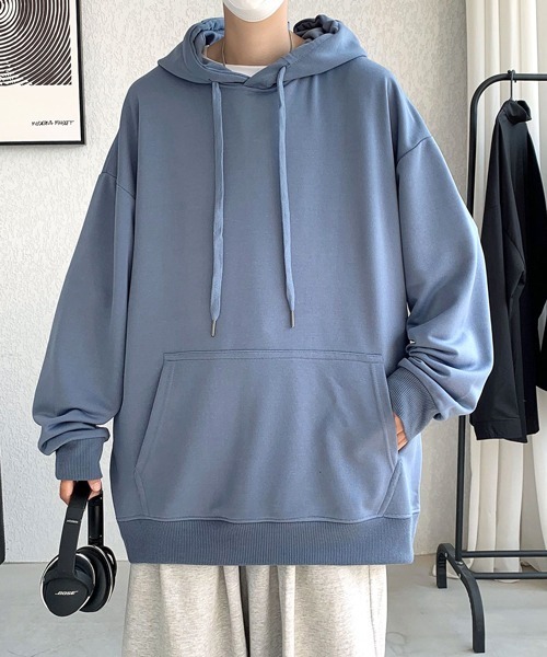 EFFECTION(エフェクション)の「【FVLMEN】basic sweat pullover hoodie/ベーシック スウェット プルオーバー フーディー(パーカー・メンズ・ブラック/グレー/チャコールグレー/ネイビー/パープル/ホワイト・MEDIUM/LARGE/X-LARGE)」の5枚目の写真