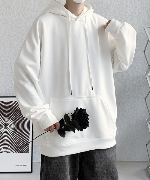 EFFECTION(エフェクション)の「【FVLMEN】basic sweat pullover hoodie/ベーシック スウェット プルオーバー フーディー(パーカー・メンズ・ブラック/グレー/チャコールグレー/ネイビー/パープル/ホワイト・MEDIUM/LARGE/X-LARGE)」の2枚目の写真