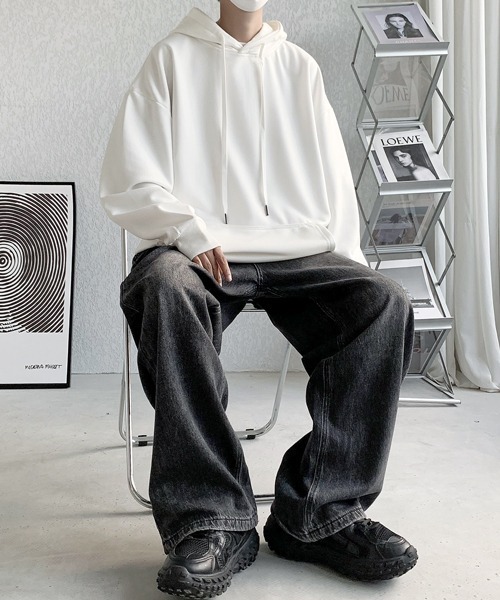 EFFECTION(エフェクション)の「【FVLMEN】basic sweat pullover hoodie/ベーシック スウェット プルオーバー フーディー(パーカー・メンズ・ブラック/グレー/チャコールグレー/ネイビー/パープル/ホワイト・MEDIUM/LARGE/X-LARGE)」の8枚目の写真