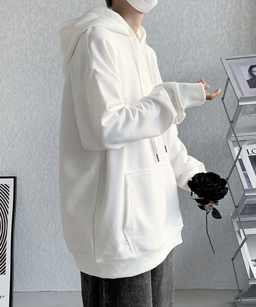EFFECTION(エフェクション)の「【FVLMEN】basic sweat pullover hoodie/ベーシック スウェット プルオーバー フーディー(パーカー・メンズ・ブラック/グレー/チャコールグレー/ネイビー/パープル/ホワイト・MEDIUM/LARGE/X-LARGE)」の9枚目の写真