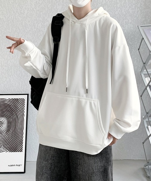 EFFECTION(エフェクション)の「【FVLMEN】basic sweat pullover hoodie/ベーシック スウェット プルオーバー フーディー(パーカー・メンズ・ブラック/グレー/チャコールグレー/ネイビー/パープル/ホワイト・MEDIUM/LARGE/X-LARGE)」の10枚目の写真