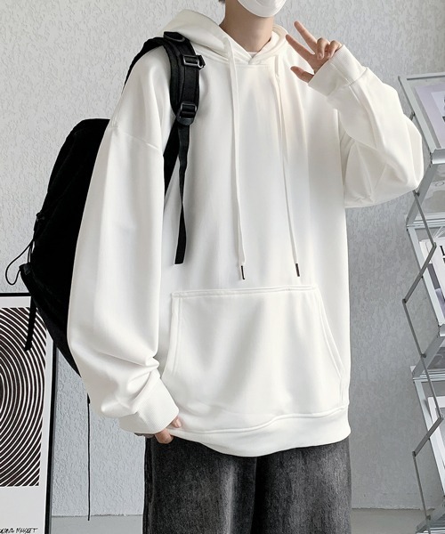 EFFECTION(エフェクション)の「【FVLMEN】basic sweat pullover hoodie/ベーシック スウェット プルオーバー フーディー(パーカー・メンズ・ブラック/グレー/チャコールグレー/ネイビー/パープル/ホワイト・MEDIUM/LARGE/X-LARGE)」の11枚目の写真