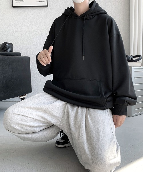 EFFECTION(エフェクション)の「【FVLMEN】basic sweat pullover hoodie/ベーシック スウェット プルオーバー フーディー(パーカー・メンズ・ブラック/グレー/チャコールグレー/ネイビー/パープル/ホワイト・MEDIUM/LARGE/X-LARGE)」の15枚目の写真