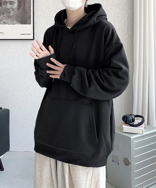 EFFECTION(エフェクション)の「【FVLMEN】basic sweat pullover hoodie/ベーシック スウェット プルオーバー フーディー(パーカー・メンズ・ブラック/グレー/チャコールグレー/ネイビー/パープル/ホワイト・MEDIUM/LARGE/X-LARGE)」の18枚目の写真
