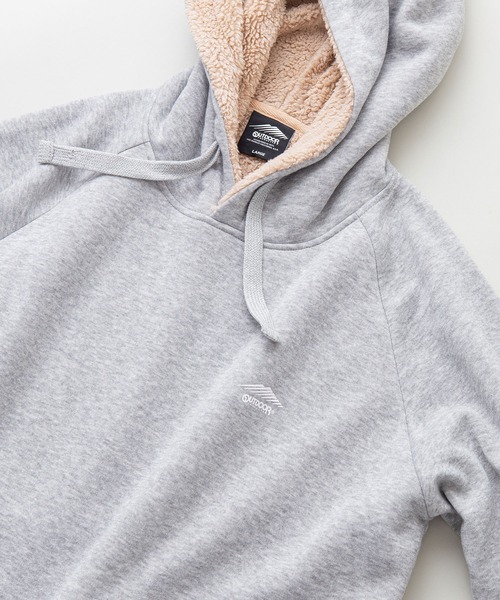 OUTDOOR PRODUCTS（アウトドアプロダクツ）の「【OUTDOOR PRODUCTS/アウトドアプロダクツ】身頃ボア　ワンポイントブランドロゴ　プルオーバーパーカー（パーカー・メンズ・ライトブラウン/オリーブ/ブラック/杢グレー/ワイン/アイボリー/ネイビー/ライトグリーン/ベージュ・LARGE/MEDIUM/X-LARGE）」の3枚目の写真