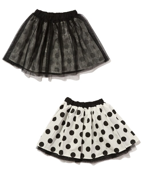 SHOO・LA・RUE（シューラルー）の「◆【100-130cm】チュールリバーシブルスカート（スカート・キッズ・オレンジ系その他5/ブラック・10/11/12/13）」の2枚目の写真