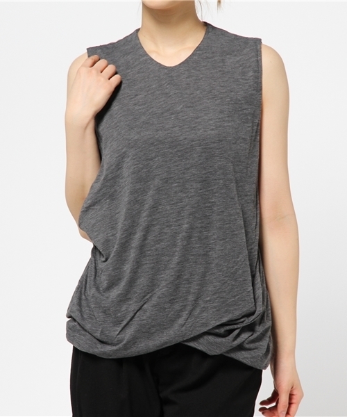 Sheta（シータ）の「シフォン天竺二重タンク（Tシャツ/カットソー・レディース・アイボリー/グレー・FREE）」の2枚目の写真