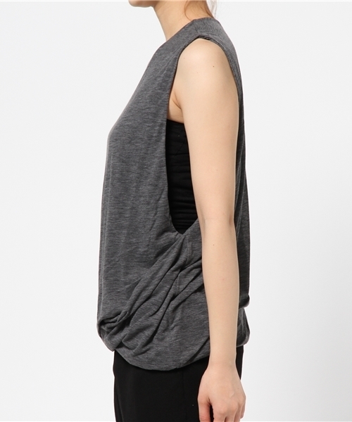 Sheta（シータ）の「シフォン天竺二重タンク（Tシャツ/カットソー・レディース・アイボリー/グレー・FREE）」の4枚目の写真
