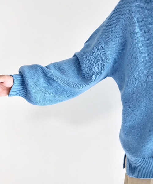 anown（アノン）の「ボリュームスリーブニットカーデ【ファッションインフルエンサーやーこん×anown限定コラボ】（カーディガン/ボレロ・メンズ・グレイッシュブルー/ブラック系・M/L）」の17枚目の写真