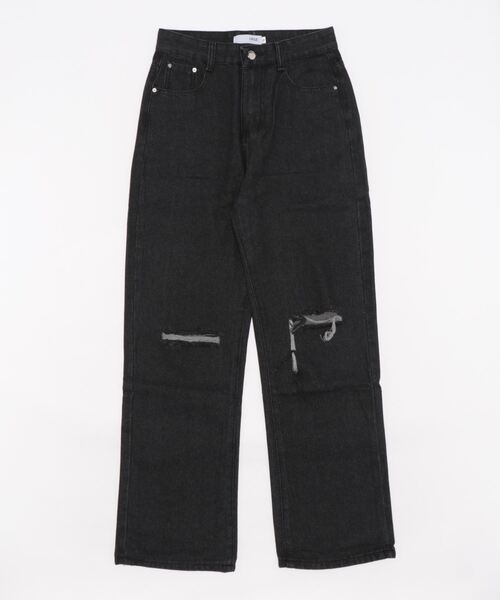 urge:(アージコロン )の「【URGE:】ハイウエスト ダメージ デニムパンツ(デニムパンツ・レディース・ブラック・SMALL/MEDIUM/LARGE/X-LARGE)」の7枚目の写真