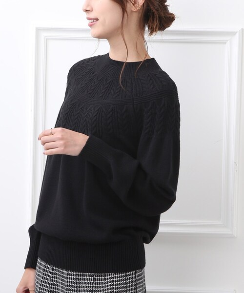 DRESKIP（ドレスキップ）の「◆【洗える/セットアップ可】優しさあふれる　もちもち求心編みニット（ニット/セーター・レディース・ブルー/ブラック/オレンジ/サンドベージュ/グリーン/ピンク系・02/03/04）」の15枚目の写真